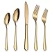 Berglander Flatware Set 20 Piece, Stainless Steel With Titanium Gold Plated, Golden Color Flatware Set, Silverware, - Image 2