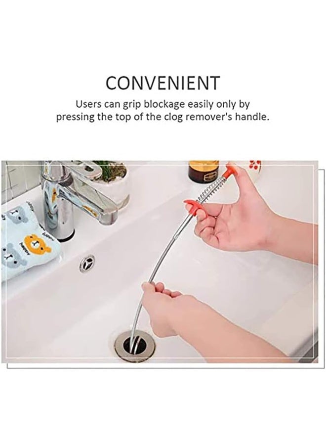 Poaker Multifunctional Cleaning Hook, Flexible Claw Pipe Spiral Drains Dredge Tool, Sink Sewer Hook, Spring Hair Drain Clog Remover for Kitchen, Bathroom (160cm) - Image 4
