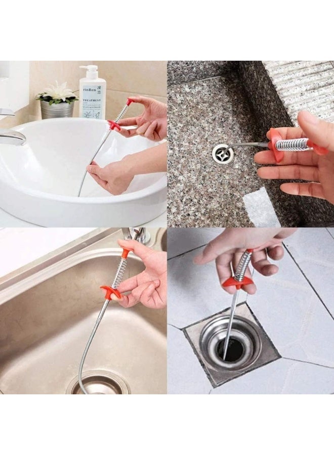 Poaker Multifunctional Cleaning Hook, Flexible Claw Pipe Spiral Drains Dredge Tool, Sink Sewer Hook, Spring Hair Drain Clog Remover for Kitchen, Bathroom (160cm) - Image 3