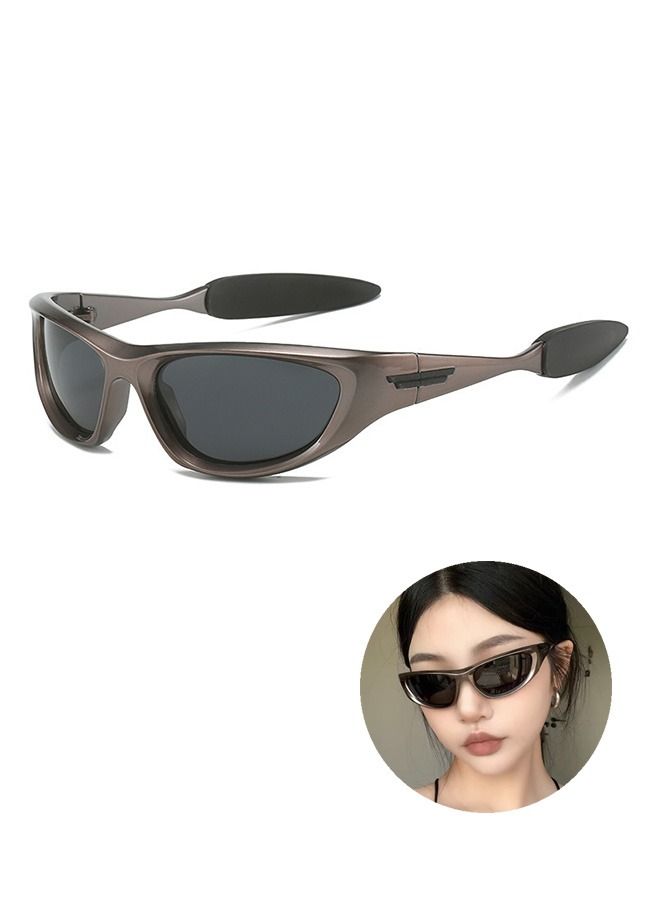 Y2K Sports UV Protection Sunglasses, UV400 Polarized Cycling Safety Sports Shades, Windproof Goggles for Baseball Golf (Black) - Image 1