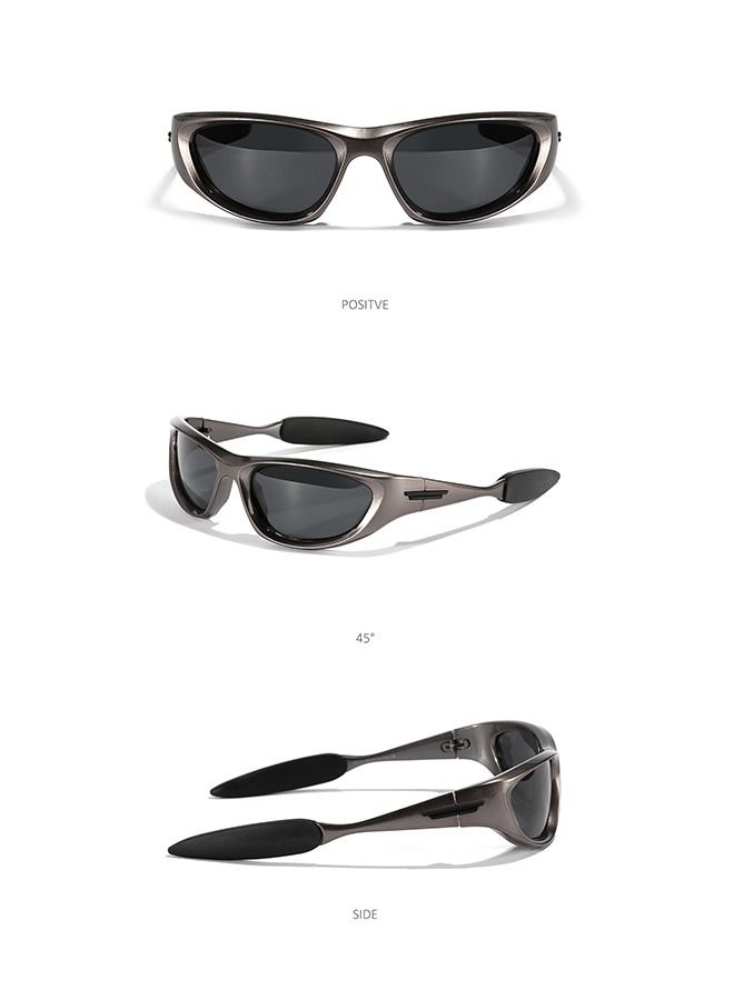 Y2K Sports UV Protection Sunglasses, UV400 Polarized Cycling Safety Sports Shades, Windproof Goggles for Baseball Golf (Black) - Image 4