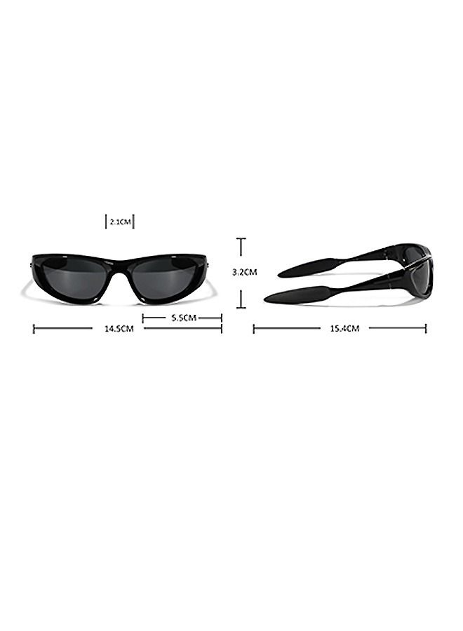 Y2K Sports UV Protection Sunglasses, UV400 Polarized Cycling Safety Sports Shades, Windproof Goggles for Baseball Golf (Black) - Image 2