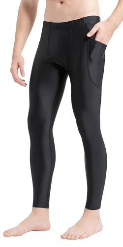 Lemorecn UPF 50+ Men's Surfing Leggings Sun Protection Swimming Pants(6011black-2XL) - Image 1