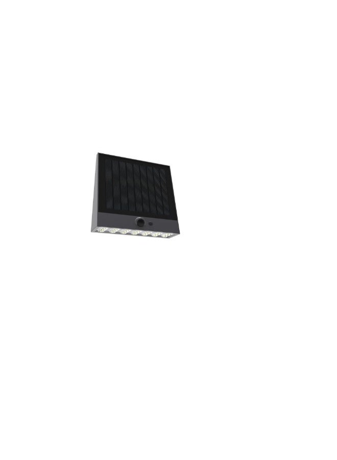 DANUBE HOME Milano Energi Solar Wall Light Durable Abs+Pc Black Finish With 3000K Color Temperature Out Door Wall-Light Fixture Outdoor Lighting For Gardens, Patios, & Pathways - 15X5X16Cm