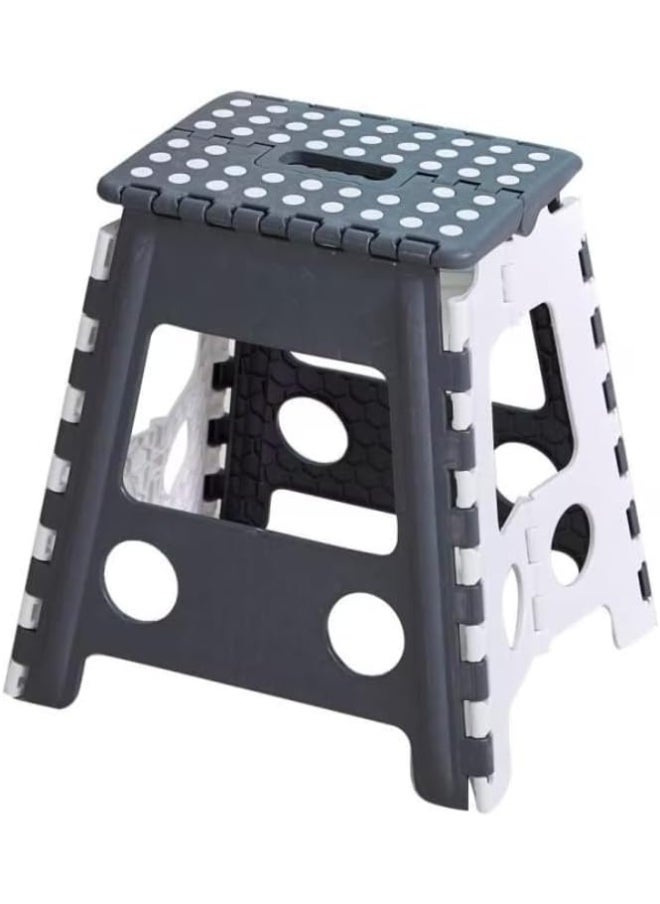 Generic - 16-Inch Folding Step Stool Non Slip Portable Stool for Kids & Adults, Ergonomic Carry Handle, Heavy-Duty Kitchen & Bathroom Stool, Lightweight Design, Perfect for Home, Office, Garden & Camping Use - Image 1