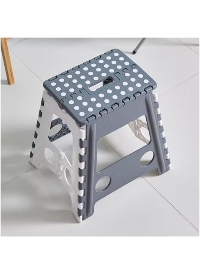 Generic - 16-Inch Folding Step Stool Non Slip Portable Stool for Kids & Adults, Ergonomic Carry Handle, Heavy-Duty Kitchen & Bathroom Stool, Lightweight Design, Perfect for Home, Office, Garden & Camping Use - Image 1