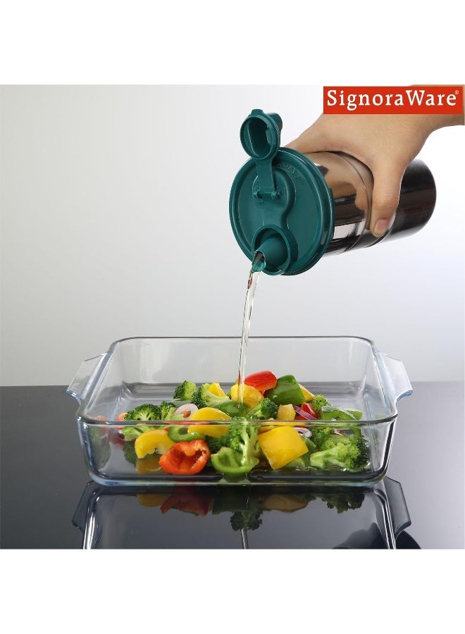 SignoraWare 1.1 Litres Easy Flow Stainless Steel Oil Dispenser Bottle with Lid and Cap | Air-Tight - Image 4