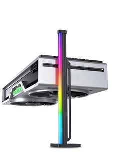 Generic GPU Support Bracket, Adjustable Graphics Card GPU Brace Support Video Card Sag Holder/SATA Holster Bracket, Silicone Flexible Dynamic auto Rainbow Light Strip, Side Neon Light  - Image 1
