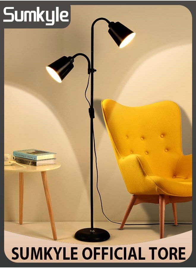 Sumkyle - Floor Lamp, Modern Design Standing Lamp, White Lampshade, Tall Lamp, Suitable for Living Room/Bedroom/Study/Office - Image 1