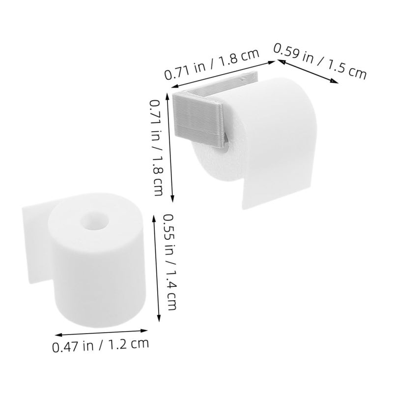 Miniature Dollhouse Toilet Paper Roll Holder Realistic Pla Material Photography Prop - Image 3