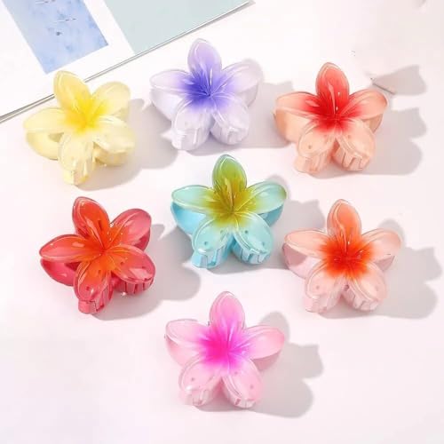 FAVELA Resin Flower Hair Claw Clips For Women and Girls | Stylish and Comfortable Beach Tropical Strong Grip Non-slip Hair Clutcher Hair Accessories (Pack of 3) - Image 5