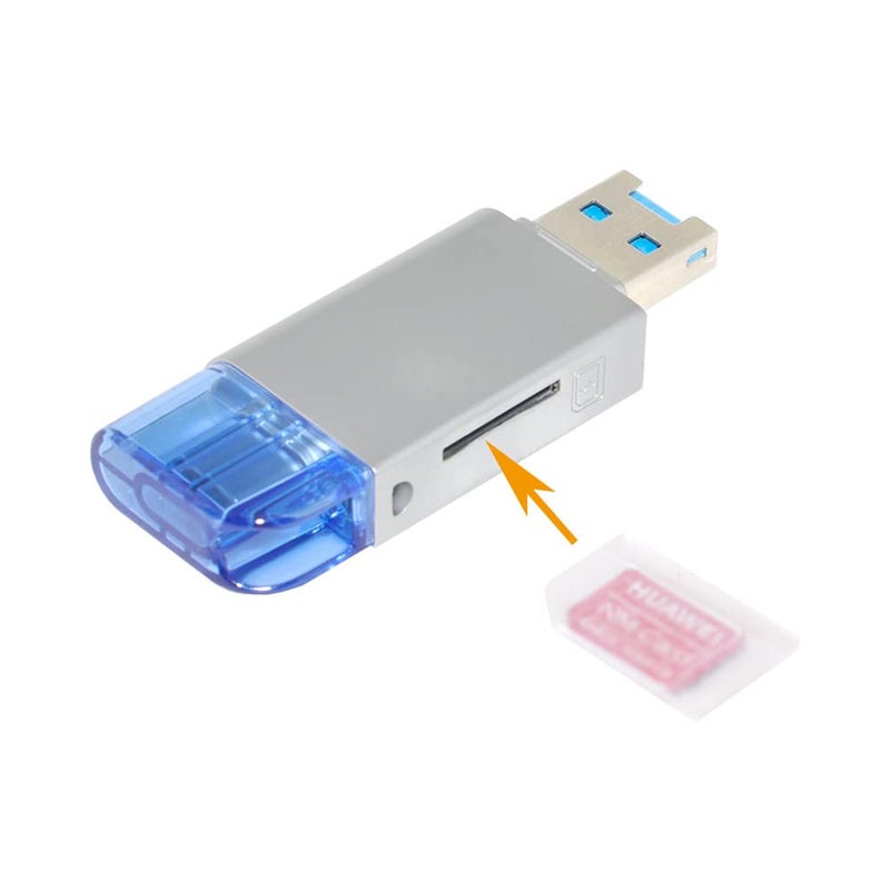 JSER USB-C Type C USB 2.0 to NM Nano Memory Card & TF Micro SD Card Reader Compatible for Huawei Cell Phone & Laptop - Image 2