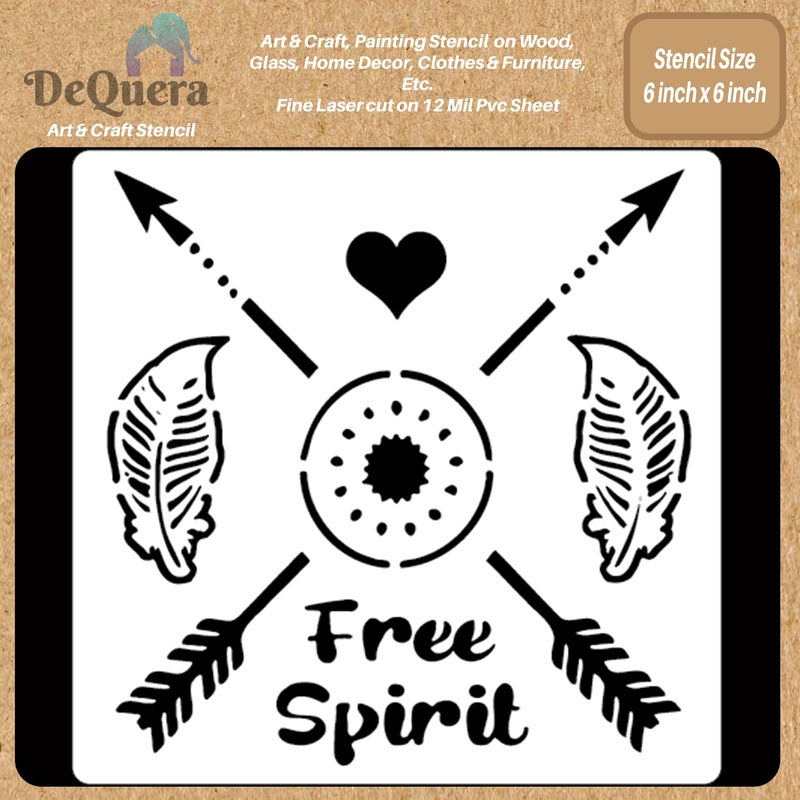 DeQuera Art Craft Stencil for Painting on Wood Funiture Wall use for Home Dcor Wardrobe Dcor Living Room Bedroom Study Room Size 6 x 6 inch D181 - Image 2