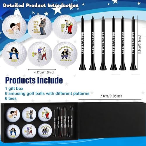 Artpreti 13 Pcs Funny Golf Balls Funny Golf Balls for Men Women with Tees and Gift Box Golfing Gifts for Coworker Golfer, White - Image 5
