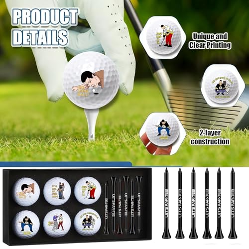 Artpreti 13 Pcs Funny Golf Balls Funny Golf Balls for Men Women with Tees and Gift Box Golfing Gifts for Coworker Golfer, White - Image 4
