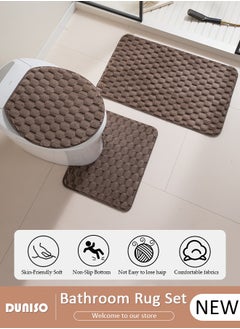 3 Piece Bathroom Rug Set Includes Bath Rug, Contour Mat and Toilet Lid Cover, Super Soft Water Absorbent & Non-Slip Bath Mats for Bathroom Floor, Tub and Shower Room, Machine Washable - pzsku/ZEFBC7F6BD6376470674BZ/45/_/1734486810/49fb5948-c73a-42d8-845d-3cbb6d7b8fe8