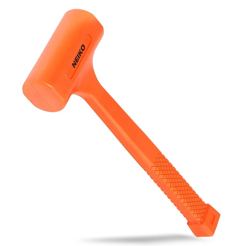 NEIKO 02847A 2 LB Dead Blow Hammer, Neon Orange | Unibody Molded | Checkered Grip | Spark and Rebound Resistant - Image 1