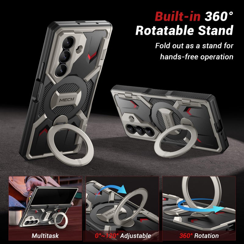 TONGATE حامل مغناطيسي دوار 360° من TONGATE لجراب Z Fold 7 مع واقي شاشة خصوصية، [متوافق مع Magsafe] [مضاد للتجسس] [حامل حلقة 360°] جراب كامل الجسم مضاد للصدمات لهاتف سامسونج جالاكسي Z Fold 7 - Image 2