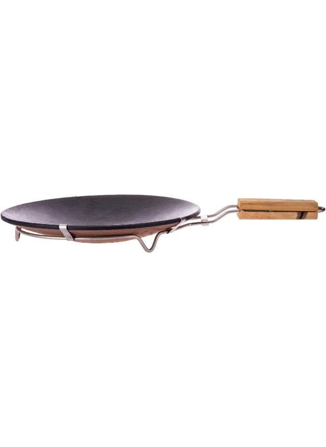 AKDC AKDC Round Pan 24Cm X 24Cm X 3Cm Black And Wooden  - Image 2