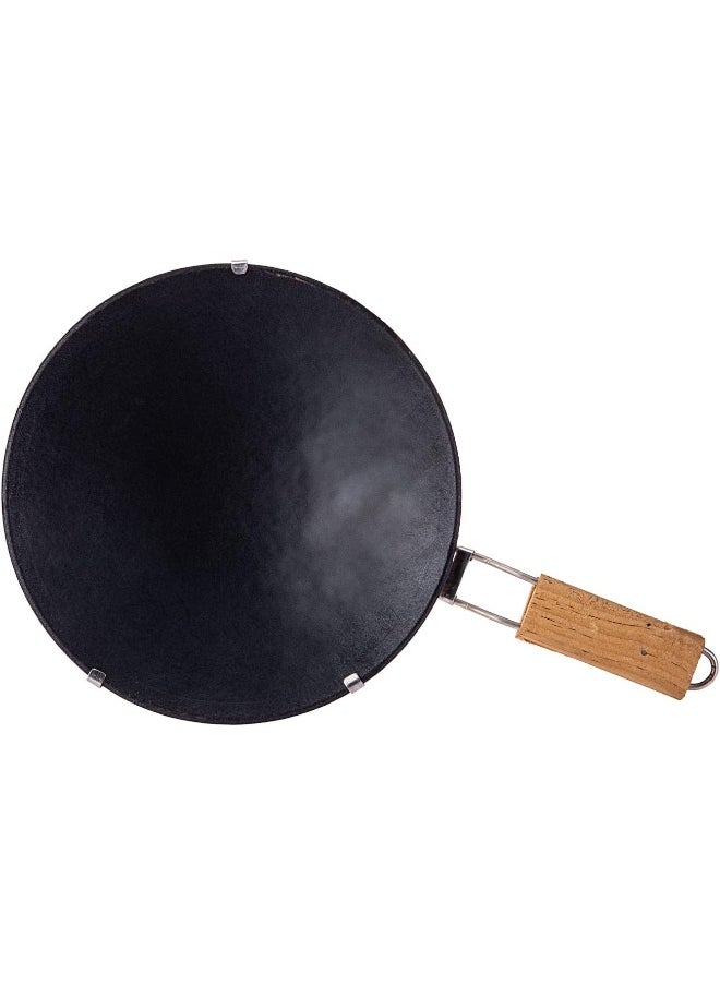 AKDC AKDC Round Pan 24Cm X 24Cm X 3Cm Black And Wooden  - Image 1