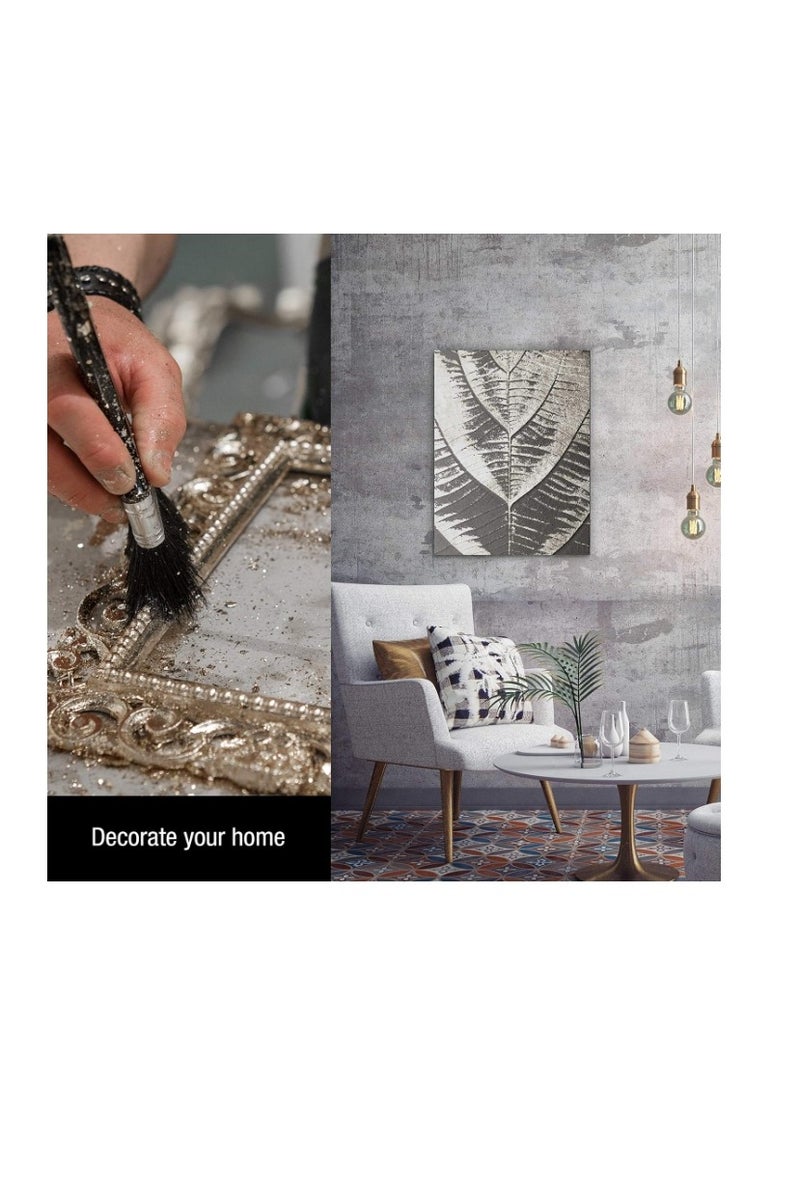 الواحة-TH رقائق ورق فضية معدنية مطلية بالذهب 10 جرام - زجاجة فضية مقلدة 10 جرام - إطارات صور مطلية بالذهب، لوحات، أثاث، تزيين راتنج إيبوكسي، مسامير، مجوهرات، فنون يدوية، سلايم - Image 4