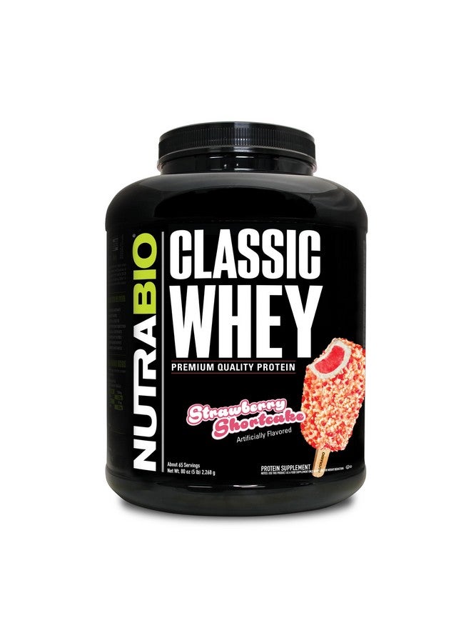 NutraBio Classic Whey Protein Powder - No Fillers, Artificial Colors, Preservatives - Low Glycemic Index - Strawberry Shortcake, 5 Pounds - Image 1