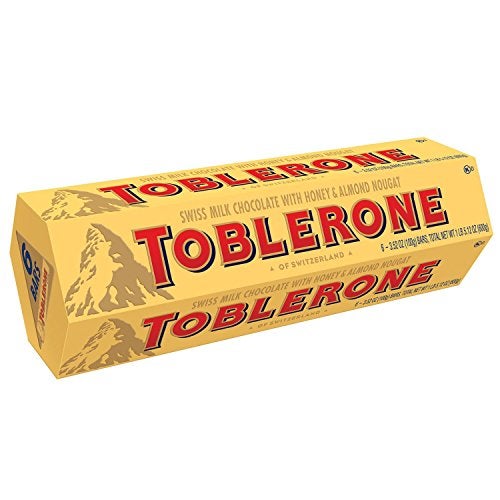 Toblerone توبليرون شوكولاتة الحليب السويسرية مع العسل ونوجات اللوز 2 عبوة من 6 ألواح - Image 1