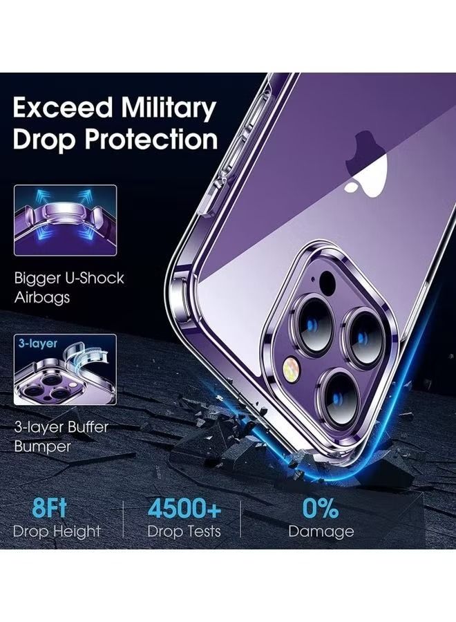 IAF Transparent Pro Case Anti-Yellowing Military,Ultra-Thin,Shock Absorption Anti-Scratch Protective Phone Case Back Cover For Apple iPhone 14 Pro 6.1 Clear - Image 4