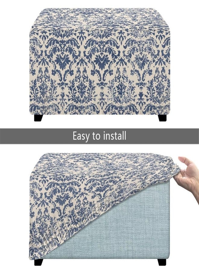 غطاء عثماني كبير بنمط ريترو من Tnasranmo، غطاء مسند قدم، غطاء مقعد بيانو مستطيل، غطاء بوف، غطاء عثماني مقاوم للماء للتخزين، أغطية مسند قدم سهلة الاستخدام - Image 5
