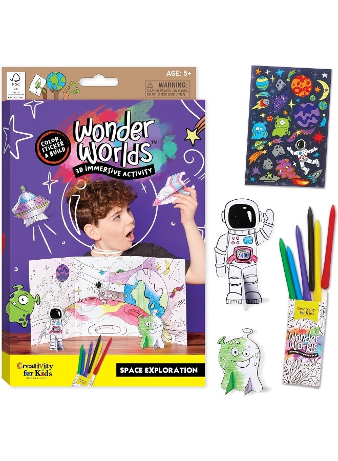 Creativity for Kids Wonder Worlds 3D Coloring Craft Kit: Outer Space Exploration - Image 1