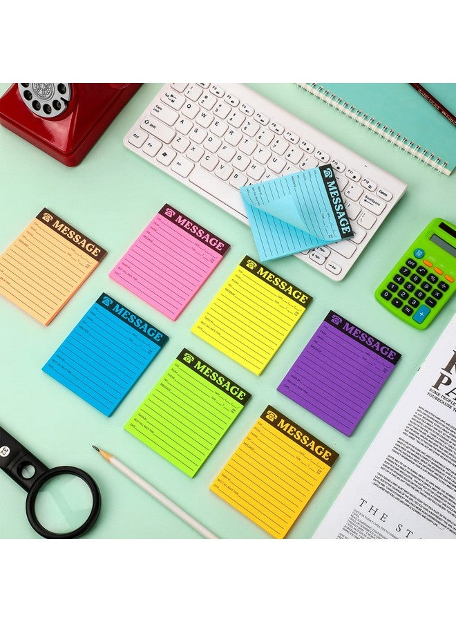 اياستي لوحة رسائل الهاتف، ملاحظات لاصقة ذاتية اللصق 4 × 3.4 بوصة، دفتر رسائل ملون زاهٍ، دفتر ملاحظات للرد على المكالمات، لوازم المكتب المنزلي، ألوان نيون متنوعة (ألوان زاهية، 8 قطع) - Image 5