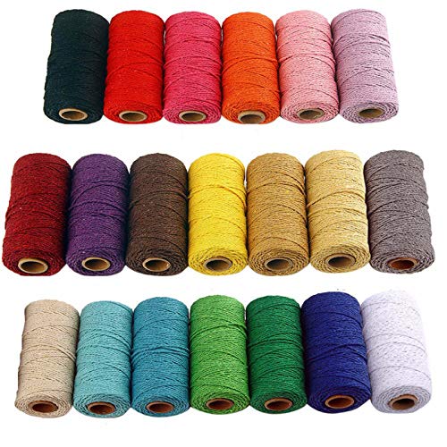 Eqarp Macrame Cotton Cord 2mm 109 Yard Cotton Rope Colored Craft Cord for DIY Crafts Plant Hangers (Beige) - Image 4