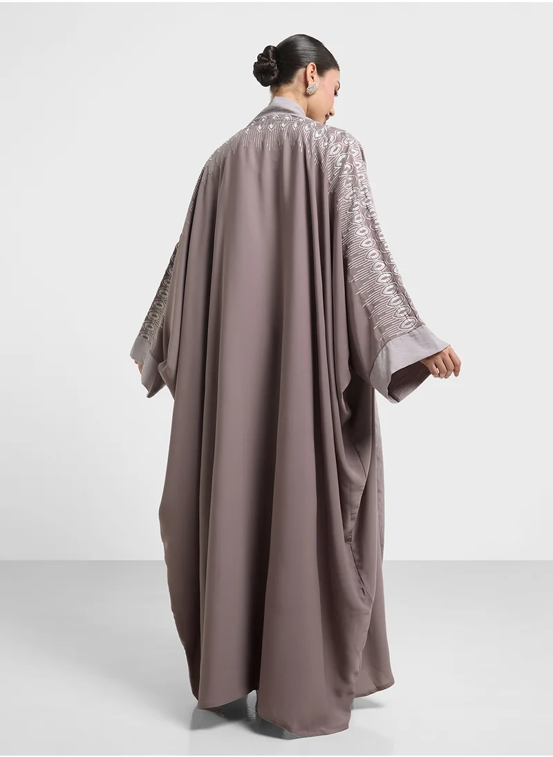 hayas closet Embroidered Abaya with Sheila