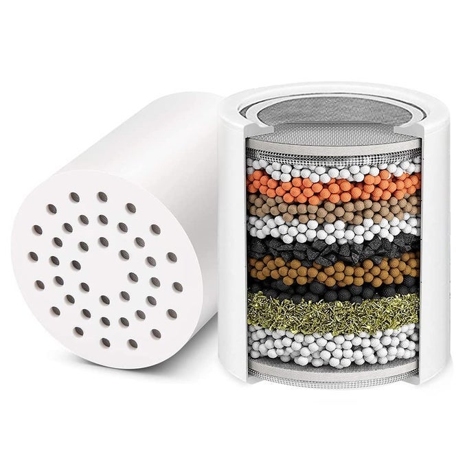 15 STAGE SHOWER FILTER REPLACEMENT CARTRIDGE REDUCING CHLORINE SHOWER WATER HEAD FILTER FOR HARD WATER HEAVY METAL IMPURITY IMPROVE SKIN HAIR FIT ANY SIMILAR DESIGN SHOWER WATER FILTER