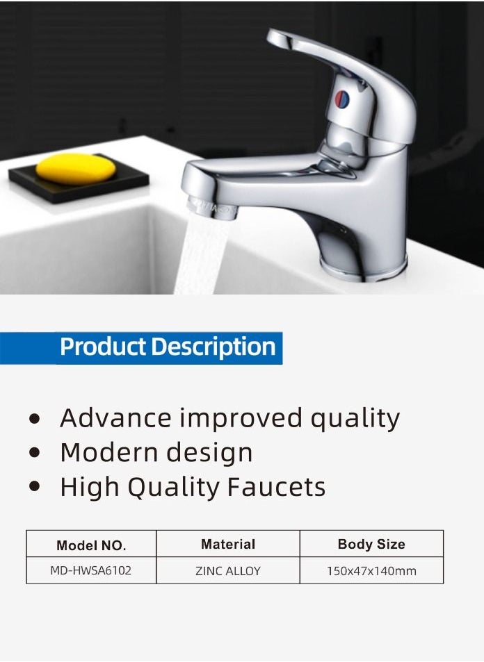 One Handle Basin Mixer Silver HWSA6103 - pzsku/ZEFBCDC615522F8774F1AZ/45/_/1658571435/f19e63b4-da98-4d58-bcbd-4a73ab701b7e