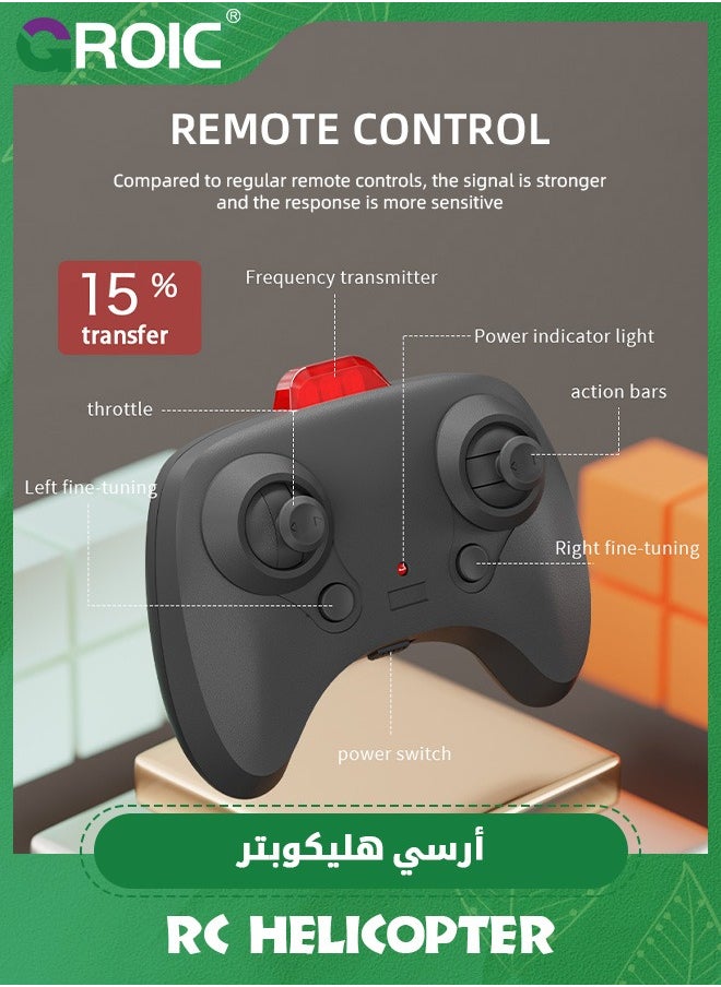 GROIC - RC Helicopter, Remote Control Helicopter with LED Light and Altitude Hold, One Key Take Off/Landing, Mini Helicopter Remote Helicopter Toys, Flying Helicopter Toy 2.5 GHz, Altitude Hold - Image 1