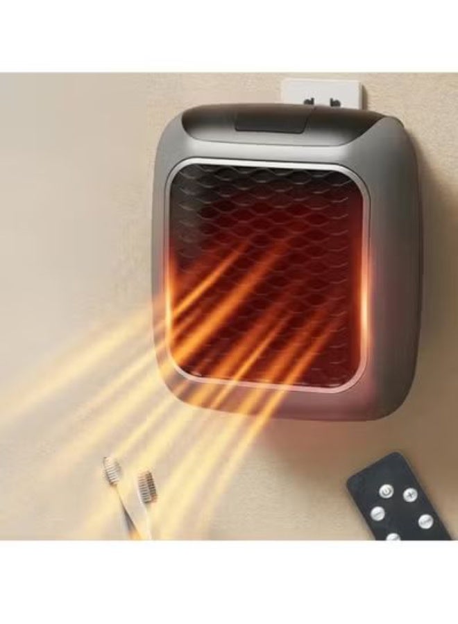 EVEREEN Wall Mounted Electric Fan Heater, Electric Heater, Compact Small Warmer, 800W PTC Ceramic Technology Rapid Heating, Thermostat Fast Heating, Ultra Quiet Small Safe Space Heater for Office Home Room - Image 1