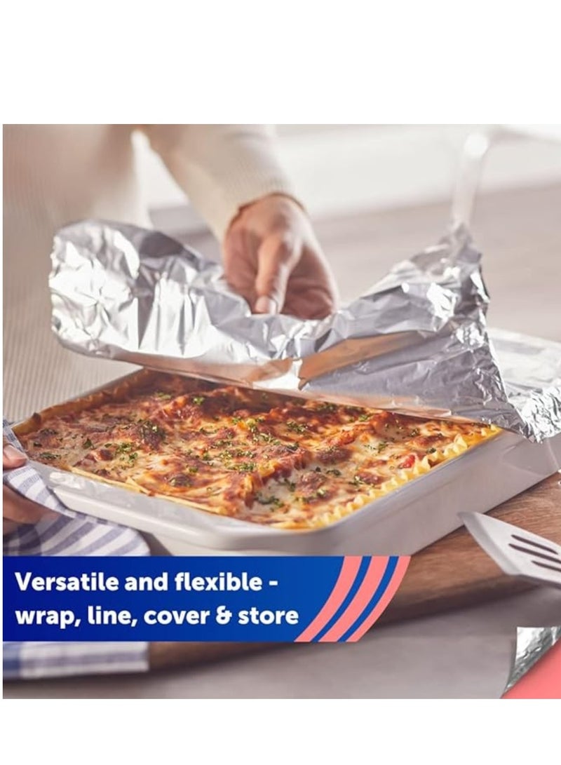 CRYSTAL Premium Aluminium Foil Roll - 45cm x 300m, 2Kg Heavy Duty Kitchen Wrap,Pack of 6 - Image 3