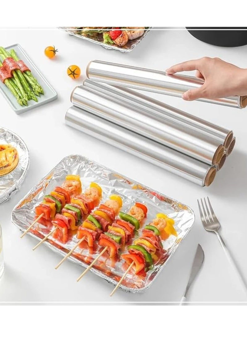 CRYSTAL Premium Aluminium Foil Roll - 45cm x 300m, 2Kg Heavy Duty Kitchen Wrap,Pack of 6 - Image 2