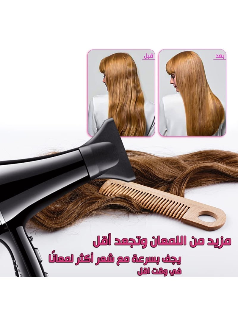 Professional Hair Dryer with 3 Attachments for Men & Women – 1800-2200W Fast-Dry Blow Dryer, Multiple Heat & Speed Settings, Lightweight & Ergonomic - Image 4