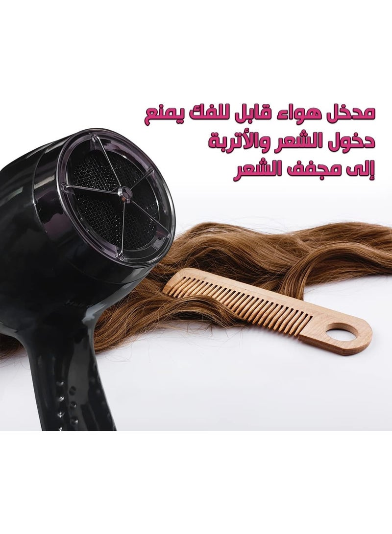 Professional Hair Dryer with 3 Attachments for Men & Women – 1800-2200W Fast-Dry Blow Dryer, Multiple Heat & Speed Settings, Lightweight & Ergonomic - Image 3