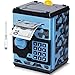 Vcertcpl ATM Piggy Bank for Boys Girls Vcertcpl Mini ATM Coin Bank Money Saving Box with Password Kids Safe Money Jar for Adults with Auto Grab Bill Slot Great Gift Toy Bank for Kids Camouflage BlueGray - Image 4
