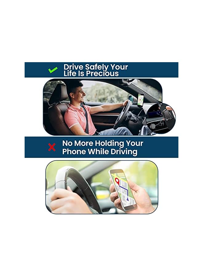 PROMASS Finger Grip Phone Holder Magnetic Phone Grip Holder Stand Finger Kickstand, Tablet Stands, Ultra-Thin 360° Rotation Phones Back Grip Foldable for Hand/Bed Universal Magnetic Car Mount - Image 5