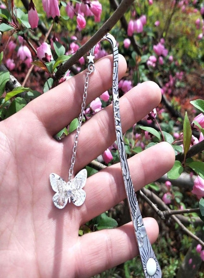 Sluswallow Silver Luminous Bookmark Retro Feather Metal Bookmark, Glow in The Dark, Ideal Gift for Reader, Teachers, Adults, Kids,Book Covers and Book Accessories,Office Supplies(Silver Dragonfly) - Image 5