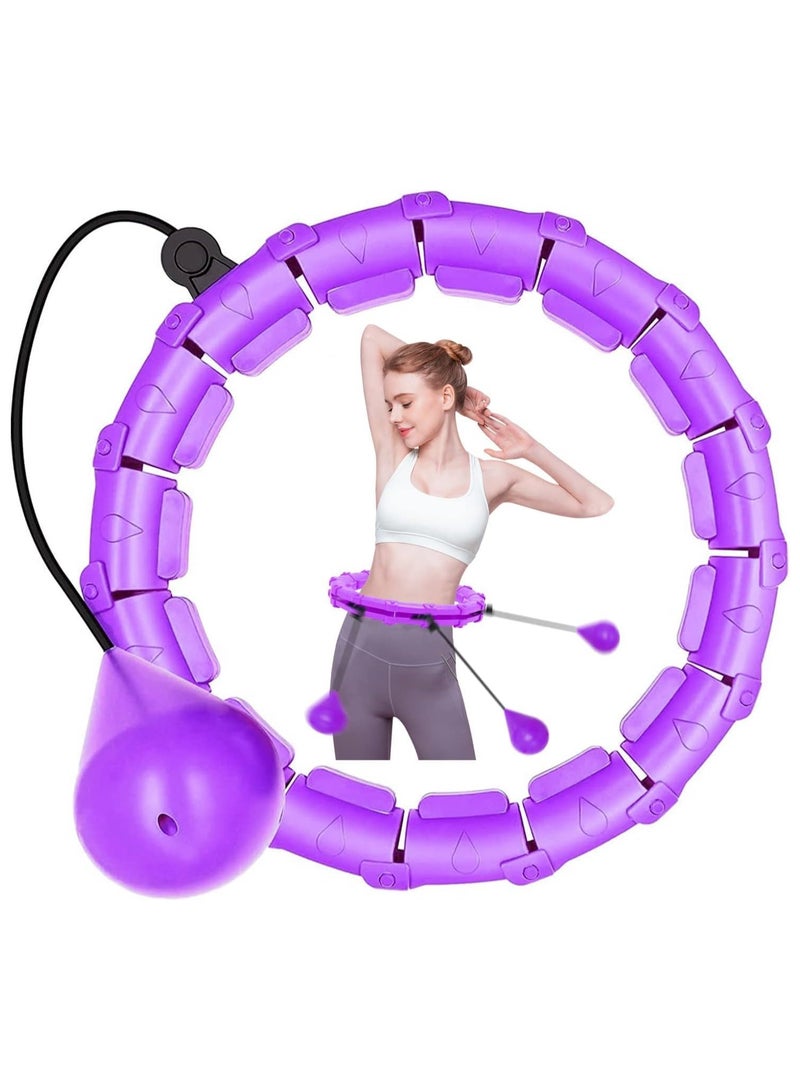 Plan A Fitness Hula Hoop Slimming Exercise Ring with Rotating Weight, Adjustable Abdominal Slimming Fitness Machine with 24 Knots, 360° Automatic Ball Rotation Exercise Machine for Adults and Kids - Image 1