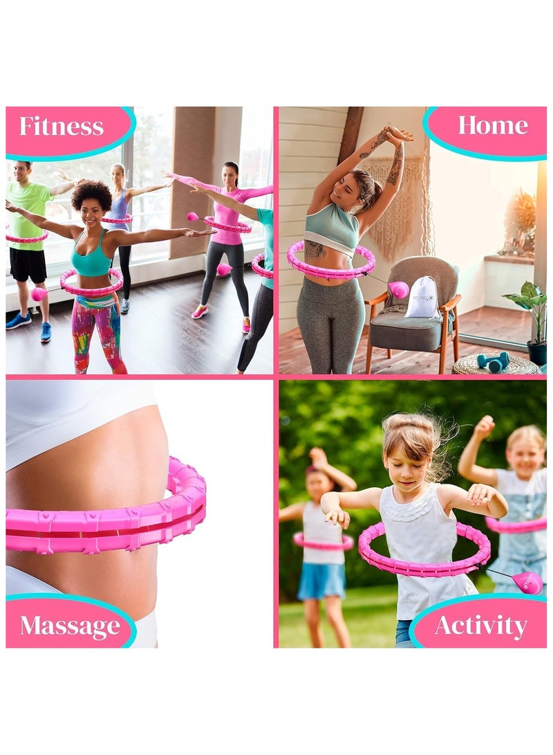 Plan A Fitness Hula Hoop Slimming Exercise Ring with Rotating Weight, Adjustable Abdominal Slimming Fitness Machine with 24 Knots, 360° Automatic Ball Rotation Exercise Machine for Adults and Kids - Image 5