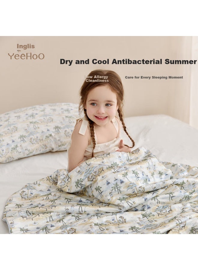 Yeehoo Washable Summer Cooling Air Conditioning Quilt For Mother And Baby, Class A Children's Cool Antibacterial Comforter Pad, 1.5m X 200*230cm - Image 1