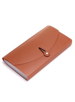 Oasisgalore Expanding File Folder -13 Pockets Small Accordion File Folder, Expandable Card Ticket Holder, Brown.  - Image 1