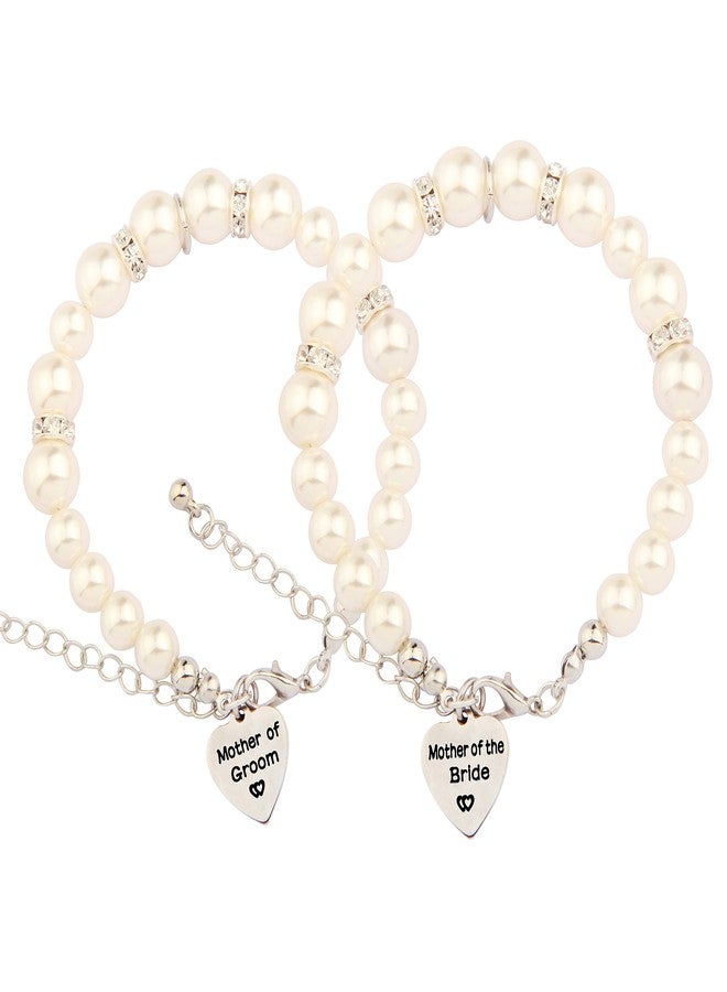 SEIRAA Mother In Law Pearl Bracelet Wedding Gift for Mother of the Bride/Groom (pearl bracelet suit) - Image 1