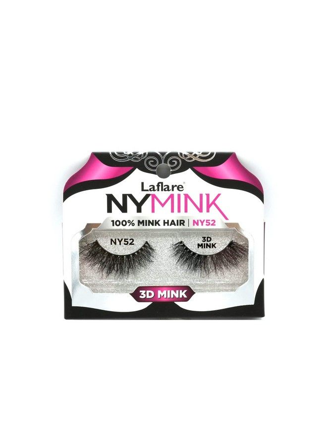 Laflare 3D NY Mink Eyelashes 100% Real Mink Hair Lashes Luxury Makeup Natural Light Trendy Variety Reusable Multi layered Real Mink Hair Lashes (NY52) - Image 1